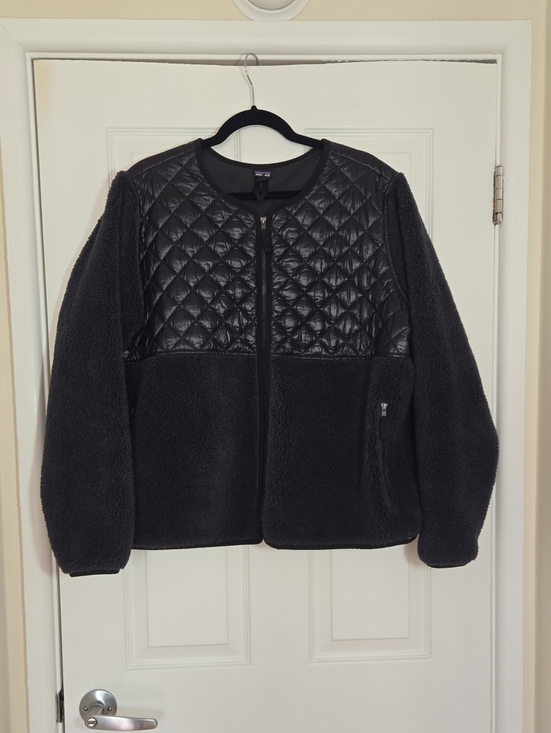 Patagonia Jackets & Blazers - Patagonia Women’s Recycled Sherpa Hybrid Jacket Ink Black XL Wool Fleece
